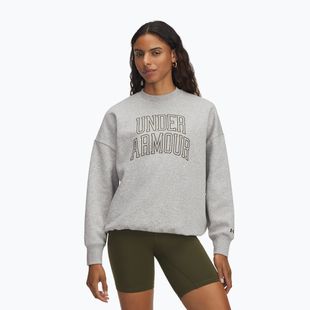 Női pulóver Under Armour Rival Fleece Varsity Crew halo gray light heather/expedition green
