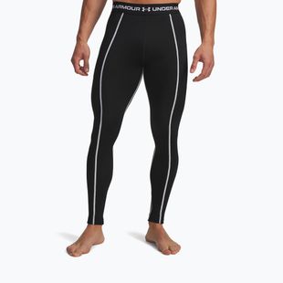 Férfi leggings Under Armour Cold Weather Grid black/white/white