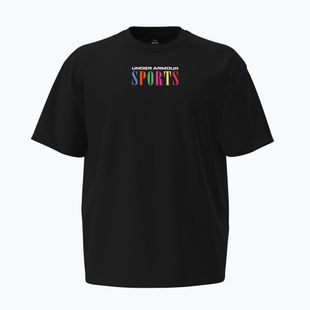 Férfi edzőpóló Under Armour Heavyweight Sports ultimate black/white