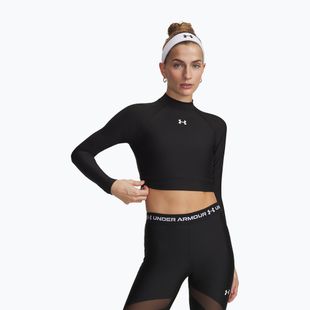 Női hosszú ujjú edzőfelső Under Armour HeatGear Crop Mock ultimate black/white
