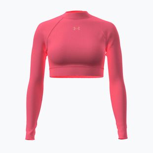 Női hosszú ujjú edzőfelső Under Armour HeatGear Crop Mock bittersweet pink/posh pink