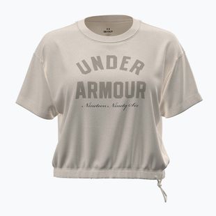 Női edzőpóló Under Armour Bungee Hem Tee summit white/khaki base