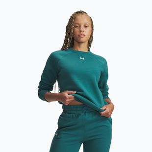 Női pulóver Under Armour Rival Fleece Crew rack green/white