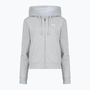 Női pulóver Under Armour Sport Terry FZ mod gray light heather/white