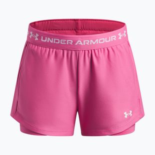 Gyerek edző rövidnadrág Under Armour UA Tech Play Up 2IN1 Shorts pink frenzy/white