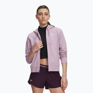 Női pulóver Under Armour Sport Terry FZ mauve pink/white