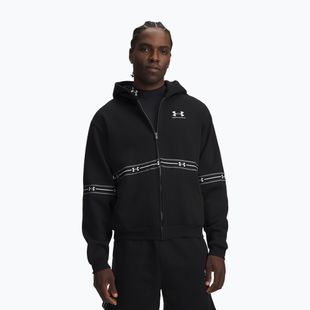 Férfi pulóver Under Armour Icon Fleece Taped Full Zip ultimate black/white