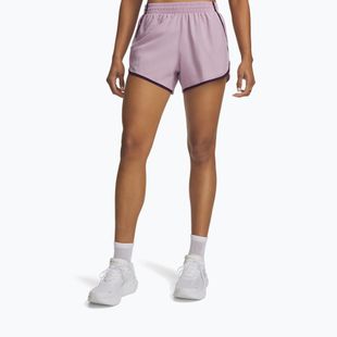 Női futónadrág Under Armour Fly By 3" Shorts mauve pink/purple echo/reflective