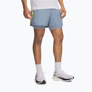 Férfi futónadrág Under Armour Launch 5" 2IN1 Shorts blue wind/blue fog/reflective