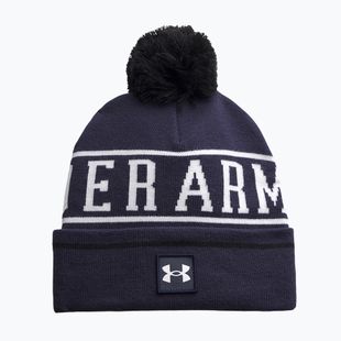 Férfi téli sapka Under Armour Halftime Pom Beanie midnight navy/white/white