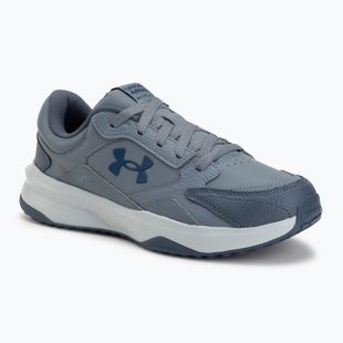 Férfi edzőcipők Under Armour Edge Leather gravel/blue fog/blackout navy