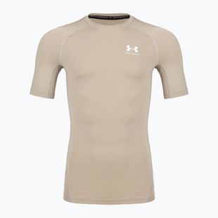 Férfi edző póló Under Armour HG Armour Comp timberwolf taupe/white