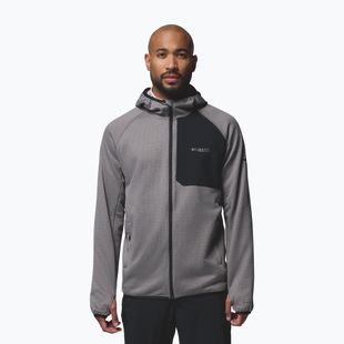 Férfi kapucnis polárdzseki Columbia Triple Canyon Grid Fleece Hooded Full Zip II City Grey/Black