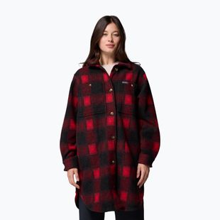 Női ing Columbia Wildbest Venture Long Fleece Coat mountain red blurred ombre