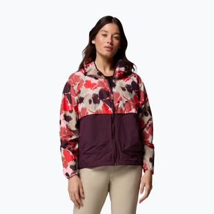 Női szélálló dzseki Columbia Spire Valley Printed Windbreaker washed red ikatbloom print/moonvista