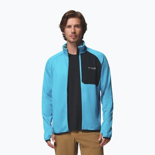 Férfi túrafelső Columbia Triple Canyon Grid Fleece Full Zip II compass blue heather/black