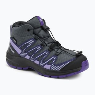 Salomon XA Pro V8 MID WP gyermek túrabakancs turbulence / fekete / liberty
