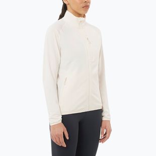 Női túra pulóver Salomon Essential Lightwarm Full Zip whisper white
