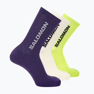 Zokni Salomon Everyday Crew 3 pairs vanilla ice/acid lime/deep blue