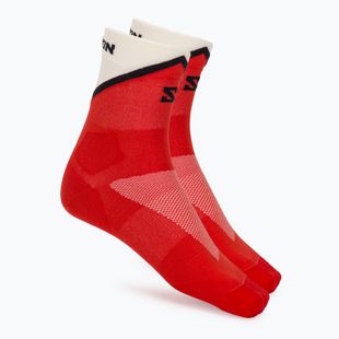 Zokni Salomon Pulse Ankle fiery red/vanilla ice/black
