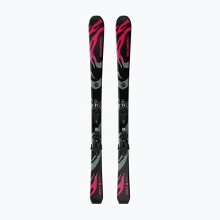 Gyermek lesikló sílécek + kötések Salomon QST Jr Black S + C5 GW black/neon punch