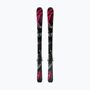 Gyermek lesikló sílécek + kötések Salomon QST Jr Black M + L6 GW black/neon punch