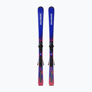 Gyermek lesikló sílécek + kötések Salomon Equipe MT JR + L6 GW race blue/equipe red