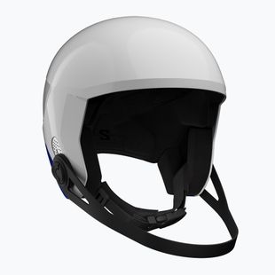 Gyerek sísisak Salomon Equipe Fis + Chinguard Jr white/race blue
