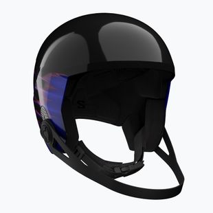 Gyerek sísisak Salomon Equipe Fis + Chinguard Jr black/flames