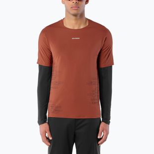 Férfi futó póló Salomon Sense Aero GFX Tee SS burnt umber/coffee bean