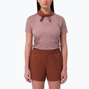 Női futó póló Salomon Sense Aero GFX Tee SS antler/chocolate fondant