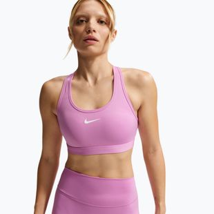 Sportmelltartó Nike Swoosh Medium Support Light Magenta/White