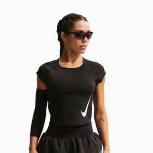 Női futópóló Nike Swoosh Run Dri-Fit black/white/white