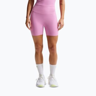 Női rövidnadrág Nike Zenvy High Waisted Biker 5" light magenta/white