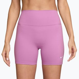 Női rövidnadrág Nike One High-Waisted Biker 5" light magenta/white