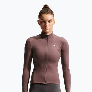 Női edzőfelső Nike One Fitted Dri-Fit Full-Zip burgundy tattoo/white