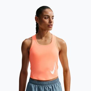 Női futópóló Nike Swoosh Run Dri-Fit orange pulse/photon dust/white