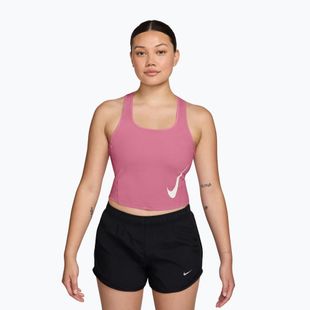 Női futópóló Nike Swoosh Run Dri-Fit peony/photon dust/white