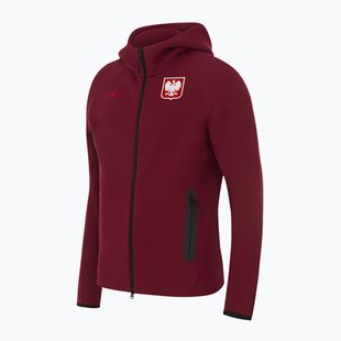 Férfi futballpulóver Nike Tech Fleece Poland Full Zip Hoodie team red