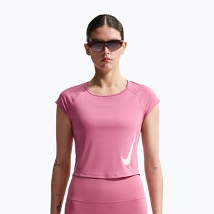 Női futópóló Nike Swoosh Run Dri-Fit peony/photon dust/white