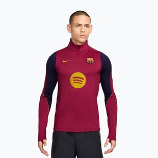 Férfi futball pulóver Nike FC Barcelona Strike Soccer Drill Top noble red/mineral yellow/mineral yellow