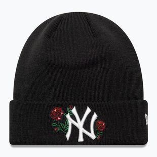 Női téli sapka New Era Sequin Rose Beanie New York Yankees fekete