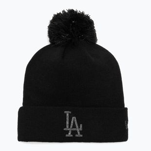 Női téli sapka New Era Metallic Bobble Los Angeles Dodger fekete