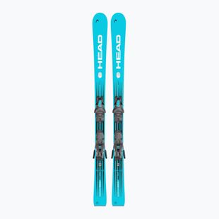Gyermek lesikló sílécek + kötések HEAD WC e.Race Team SW JRS + Jrs 7.5 GW CA blue/white