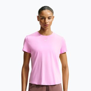 Női edző póló Nike One Classic pink rise/white