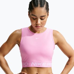 Női póló Nike Pro pink rise/white