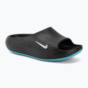 Férfi papucsok Nike ReactX Rejuven8 black/gamma blue/metallic silver