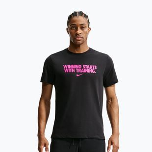 Férfi edző póló Nike Dri-Fit Winning black/hyper pink