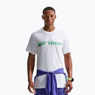Férfi futó póló Nike Dri-Fit Running T-Shirt white/green spark