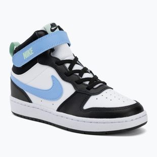 Gyermekcipő Nike Court Borough Mid 2 white/black/arctic green/football blue
